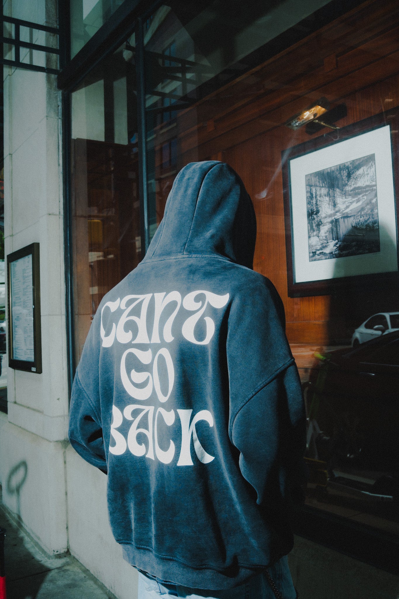 Can't Go Back Acid Washed Zip-up Hoodie